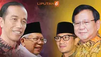 Banner Headline Jokowi-Ma'ruf Amin Vs Prabowo Subianto-Sandiaga Uno. (Liputan6.com/Triyasni)