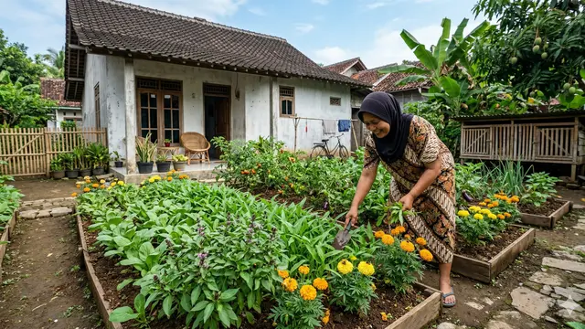 Desain Kebun Sayur Ala Organic Farming (Sumber: Gemini AI)