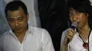 Abdee Slank sengaja mengajak musisi yang dulu beda pilihan agar bersatu kembali membangun Indonesia, Jakarta, Senin (20/10/2014) (Liputan6.com/Faizal Fanani)