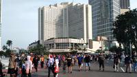 Sejumlah warga sedang berolahraga di CFD, Jakarta. (Merdeka.com)