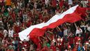 Dukungan ratusan suporter Indonesia pun tak cukup membantu. (Bola.com/Arief Bagus)