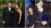 David Beckham-Victoria Beckham di tahun 2019 dan 1999. (Daniel LEAL-OLIVAS/VANINA LUCCHESI/AFP)