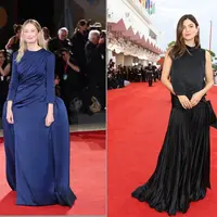 Intip desain gaun crepe karya Jonathan Anderson yang debut di Venice Film Festival 2025 (Dior)