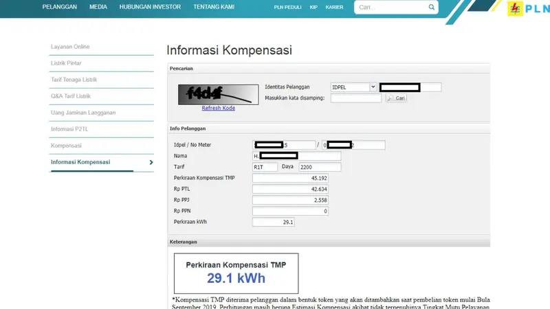 Ilustrasi Cara Mengecek Besar Kompensasi Akibat Pemadaman Listrik