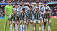 Timnas Argentina U-20 berhasil menyegel tiket 16 besar Piala Dunia U-20 2023 setelah meraih dua kemenangan beruntun pada babak penyisihan Grup A. (AFP/Alfredo Luna)