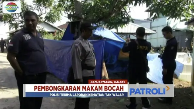 Makam seorang bocah di Banjarmasin, Kalimantan Selatan, harus dibongkar buntut dari dugaan jadi korban aniaya ayah kandung.
