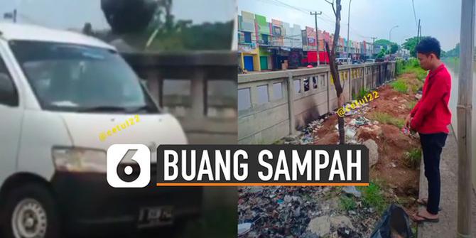 VIDEO: Viral Penumpang Mobil Buang Sampah di Kali, Pelaku Diamankan Polisi