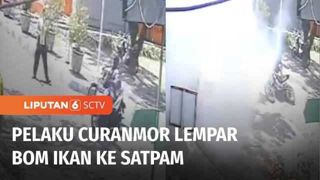 Gagal mencuri sepeda motor di Rumah Sakit Umum Daerah Tongas Probolinggo, Jawa Timur, dua pencuri nekat melempar bom ikan ke arah satpam rumah sakit. Perbuatan nekat ini mengakibatkan satpam rumah sakit terluka.