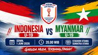 Timnas Indonesia U-19 vs Myanmar U-19, Piala AFF U-19 2026. (Generated AI Chatgpt)