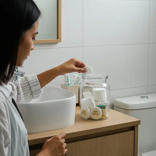 Toples untuk wadah perlengkapan mandi (Gemini AI)
