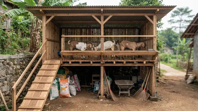 Kandang Dua Tingkat untuk Memanfaatkan Ruang Vertikal