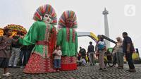 Lebaran Betawi 2025 mengusung tema Menyongsong Lima Abad dengan Semangat Mempererat Kearifan Lokal Masyarakat Betawi. (Liputan6.com/Angga Yuniar)