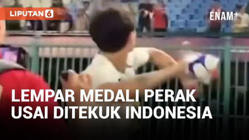 VIDEO: Bek Timnas Thailand U-22 Lempar Medali Perak ke Penonton Usai Dihajar Indonesia U-22