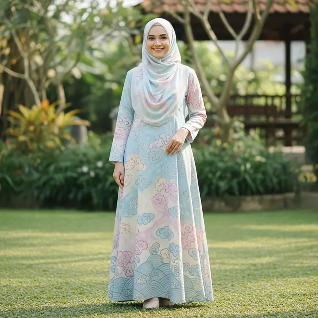9 Model Gamis Batik Pastel Motif Lembut untuk Acara Keluarga Sederhana