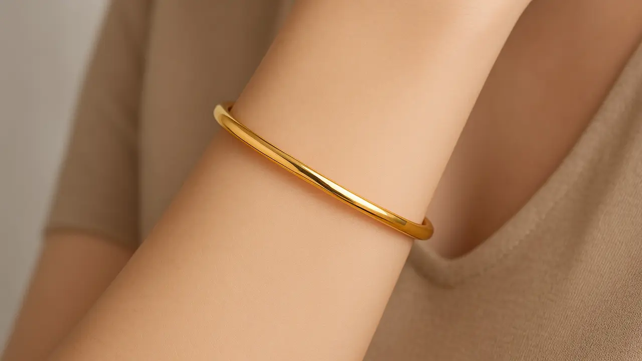 Model Gelang Emas Bangle 24 Karat Polos, Cantik untuk Semua Gaya