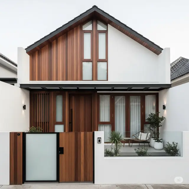Desain Depan Rumah Sederhana Tapi Mewah. Foto: Gemini