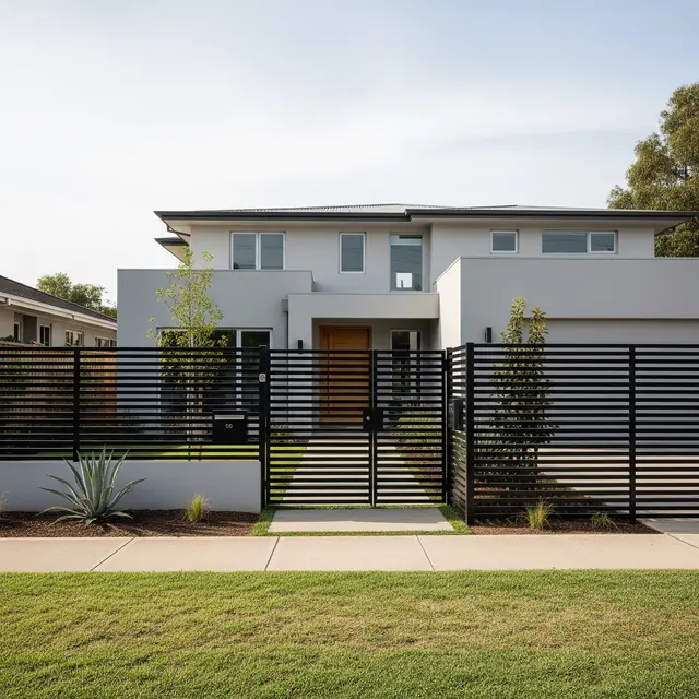 Rumah Kecil Tapi Mewah dengan Pagar Besi Hitam Doff Minimalis (Image by Gemini AI)