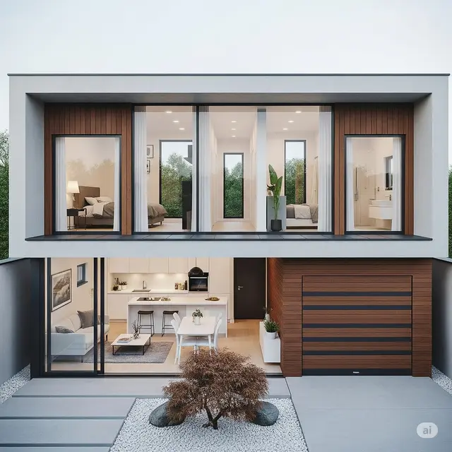 Desain Rumah Minimalis Modern 6x10 3 Kamar Ada Garasi (Gemini AI)