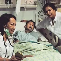 January Christy saat dirawat di rumah sakit. (via instagram.com/richardgondo)