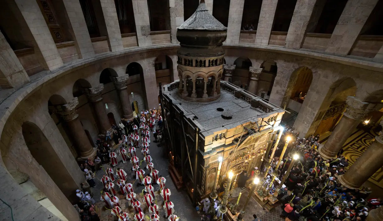Ada cerita yang menarik dari Church of the Holy Sepulchre atau Gereja Makam Kudus di Kota Tua Yerusalem ini yaitu juru kunci gereja paling suci ini bukanlah seorang Kristiani melainkan dari umat Muslim. (iStockPhoto)
