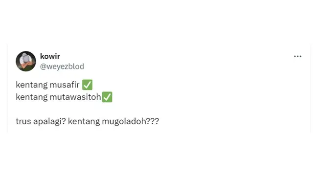 6 Nama Kentang Mustofa Nyeleneh Ini Bikin Ngakak, Netizen Asbun Banget