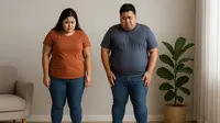Orang Gemuk Memakai Celana Jeans/