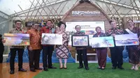PT Bank Rakyat Indonesia (Persero) Tbk meluncurkan Kartu Kredit (Co Branding) Wonderful Indonesia di Candi Borobudur, Magelang, Jawa Tengah. (Liputan6.com/Ilyas)