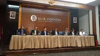 Konferensi Pers Hasil Rapat Dewan Gubernur Bank Indonesia (BI) di Jakarta, Kamis (27/9/2018). (Yayu Agustini Rahayu/Merdeka.com)