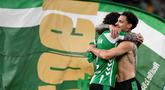 Real Betis sukses mengamankan satu tempat di Liga Champions musim depan setelah mengalahkan Elche dengan skor 2-1 di Estadio de La Cartuja pada Rabu (13/5/2026) dini hari WIB. (AFP/Cristina Quicler)