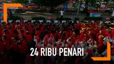 24 ribu penari menyemarakkan puncak acara hut Kota Semarang. Ribuan penari ini sekaligus mengukir rekor sebagai tari kolosal dengan peserta terbanyak.