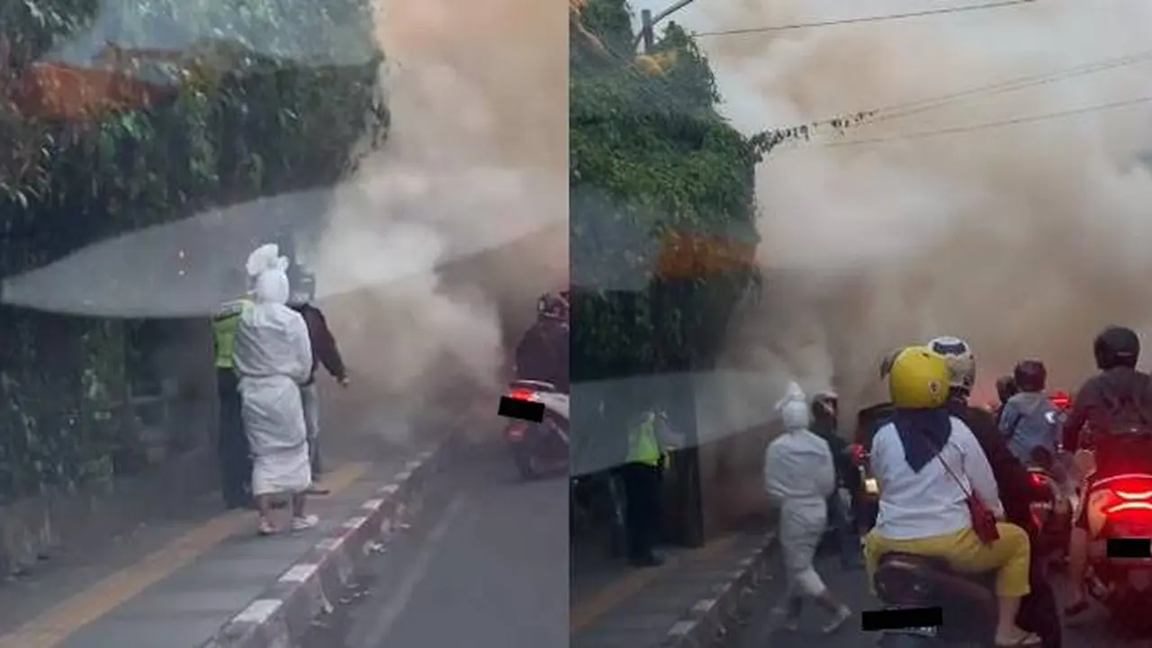 Viral, Momen Pocong Ikut Bantu saat Kebakaran di Cihampelas Ini Bikin Kaget