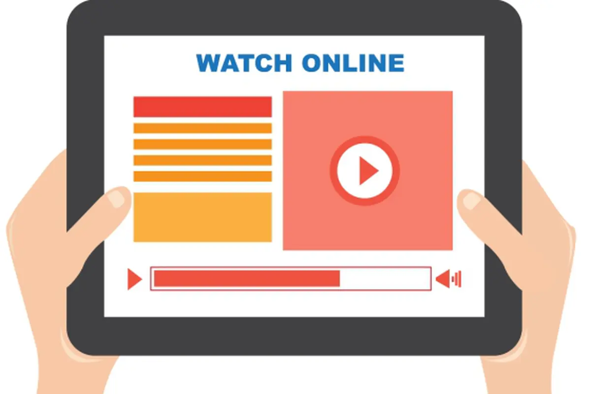 ilustrasi video playing on tablet