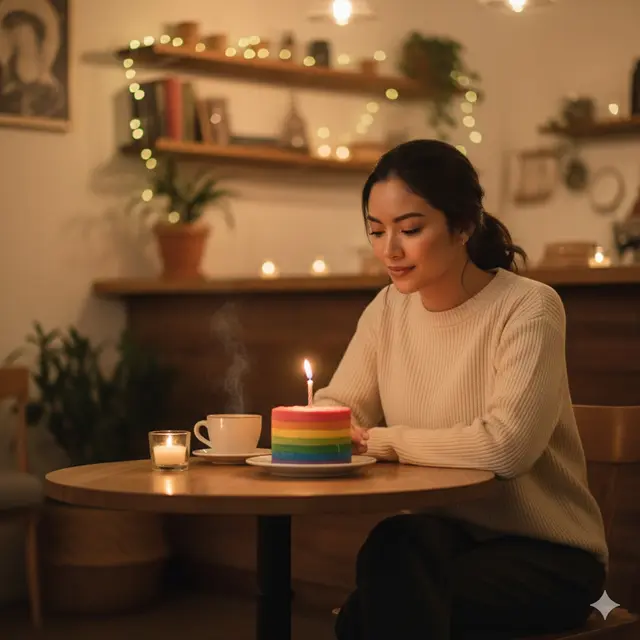 Edit Foto Rayakan Ulang Tahun Sendirian (Foto: Gemini AI)