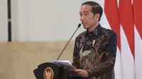 Presiden RI Joko Widodo (Jokowi) saat Pembukaan Kongres XXV Persatuan Wartawan Indonesia (PWI) Tahun 2023 di Istana Negara Jakarta, Senin (25/9/2023). (Dok Humas Sekretariat Kabinet RI/Oi)