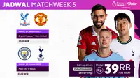 Live Streaming Laga Tunda Week 7 Liga Inggris Manchester United Vs Crystal Palace dan Manchester City Vs Tottenham di Vidio