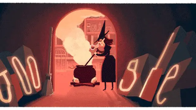 Google doodle untuk memperingati Halloween