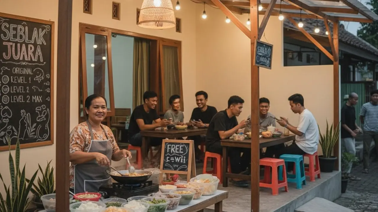 Desain Warung Seblak di Teras Rumah