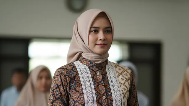 Model Gamis Batik untuk Seragam Pengajian