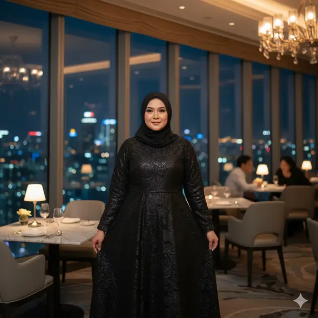 Model Gamis Brokat Modern Big Size