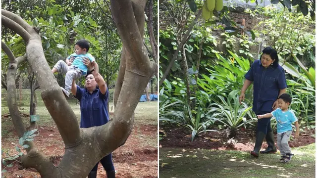 Gaya Ani Yudhoyono Saat Ngemong Cucu
