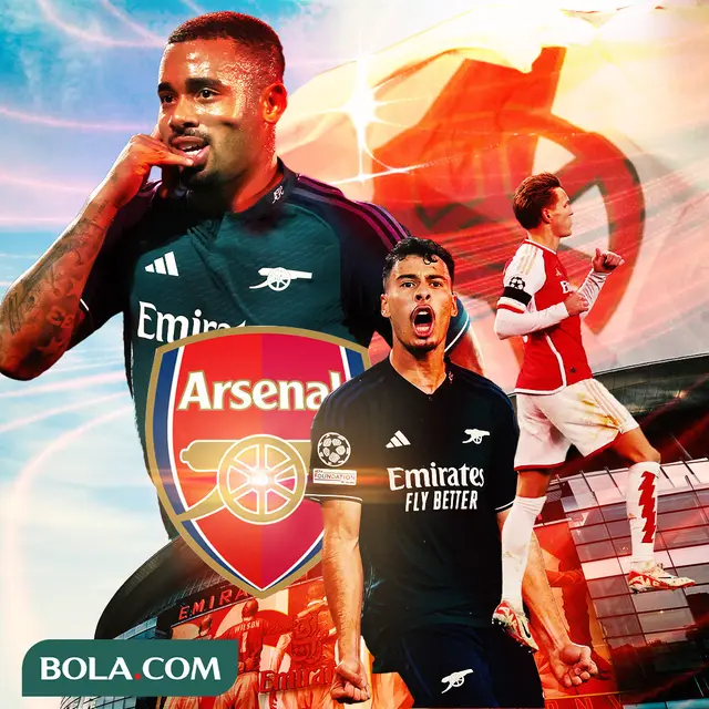 Arsenal - Gabriel Martinelli, Gabriel Jesus, dan Martin Odegaard