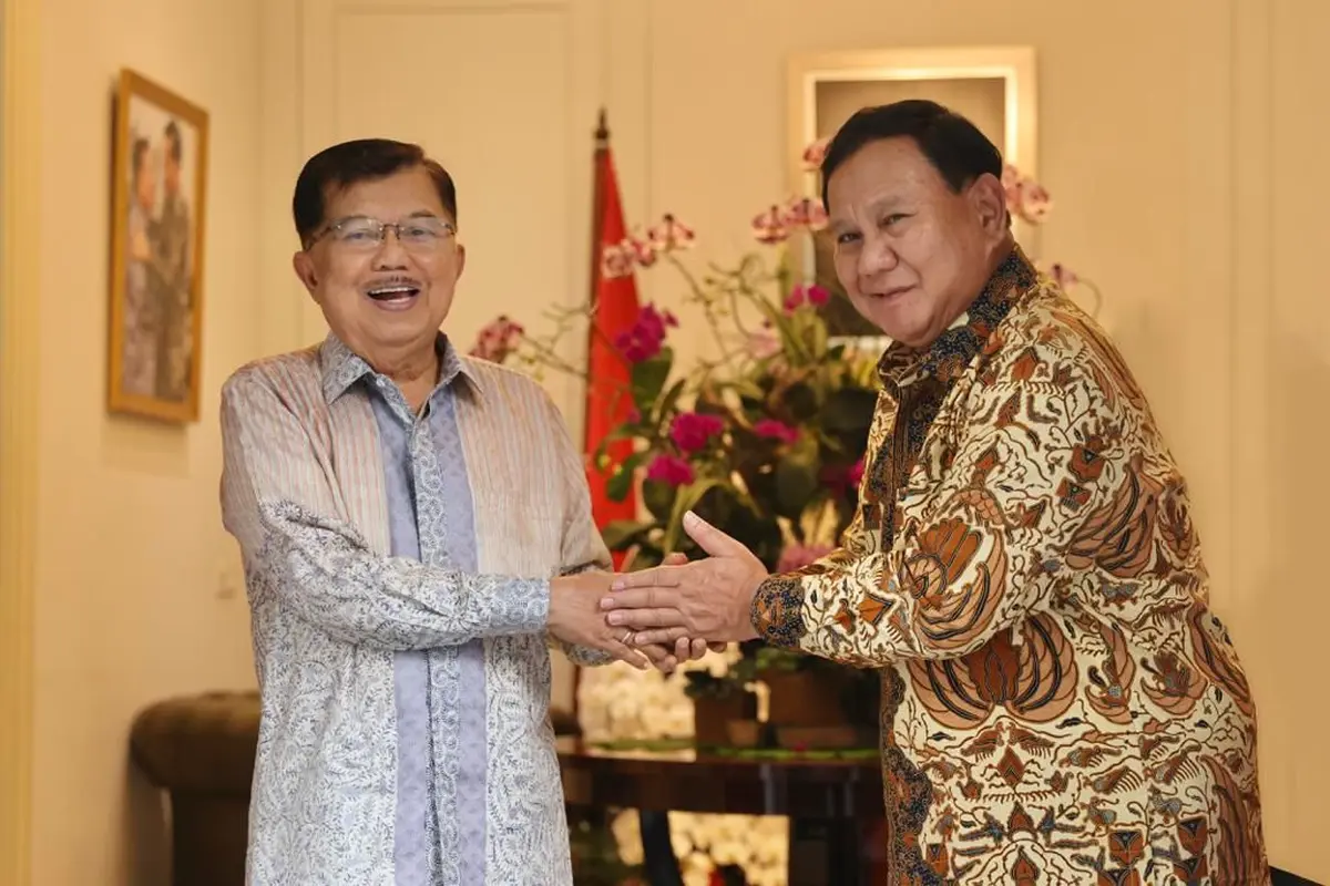 Ketua Umum Partai Gerindra Prabowo Subianto bertemu dengan Wakil Presiden ke-10 dan ke-12 RI Jusuf Kalla (JK) pada Selasa (2/5) sore (Istimewa)
