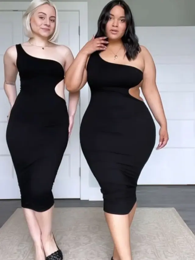 7 Potret Dua Sahabat Tunjukkan Model Baju Sama di Bentuk Tubuh Berbeda, Inspiratif