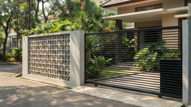 Kombinasi Pagar Besi Hollow dan Roster yang Membuat Rumah Lebih Adem