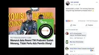 [Cek Fakta] Gambar Tangkapan Layar Klaim TNI Atas Kemenangan Prabowo