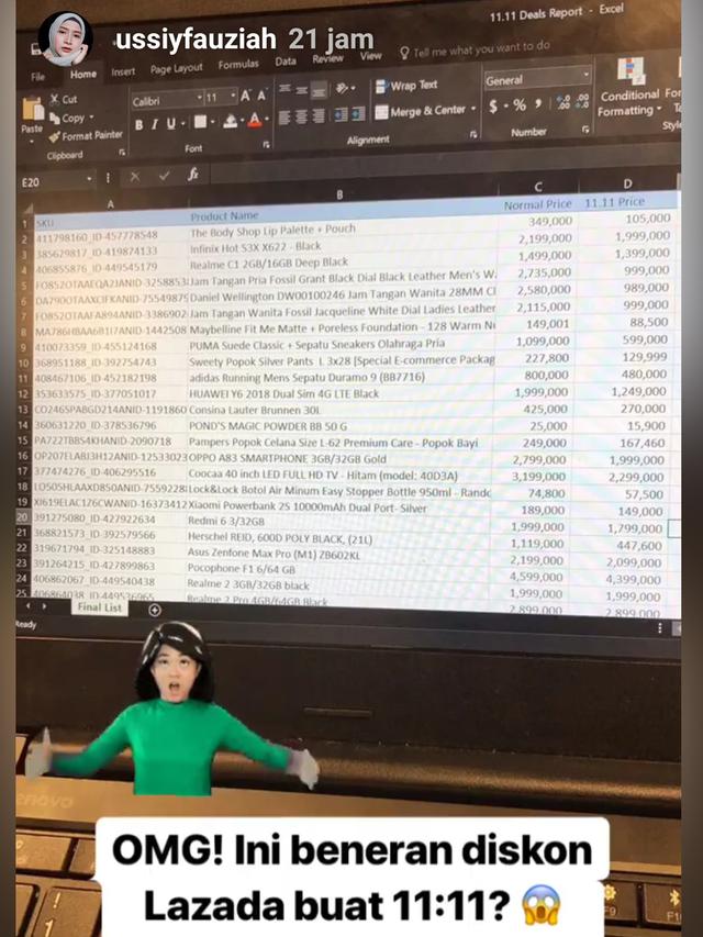 Mendekati 11.11 Beredar Screen Shoot Harga Barang yang Dijual di Lazada