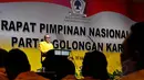 Aburizal Bakrie juga menyampaikan pidato politiknya di depan para peserta Rapimnas (Liputan6.com/Andrian M Tunay)