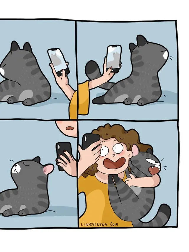 6 Ilustrasi Komik Suka Duka Pelihara Kucing Ini Bikin Gemas