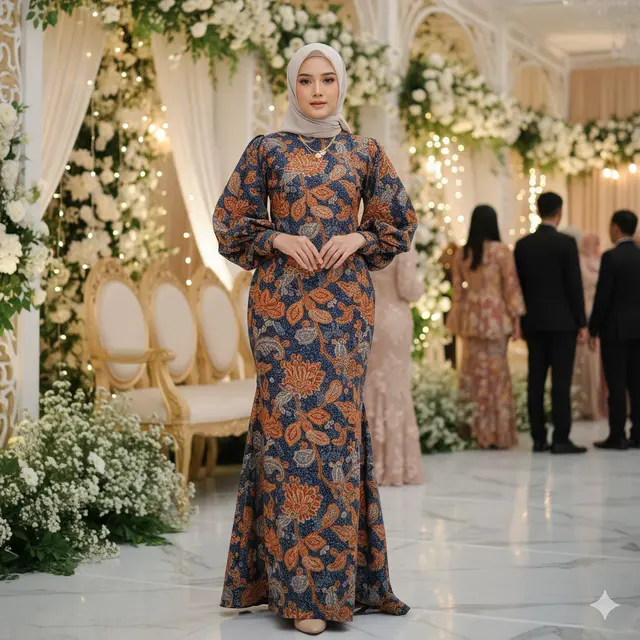Model Gamis Batik Buat Kondangan