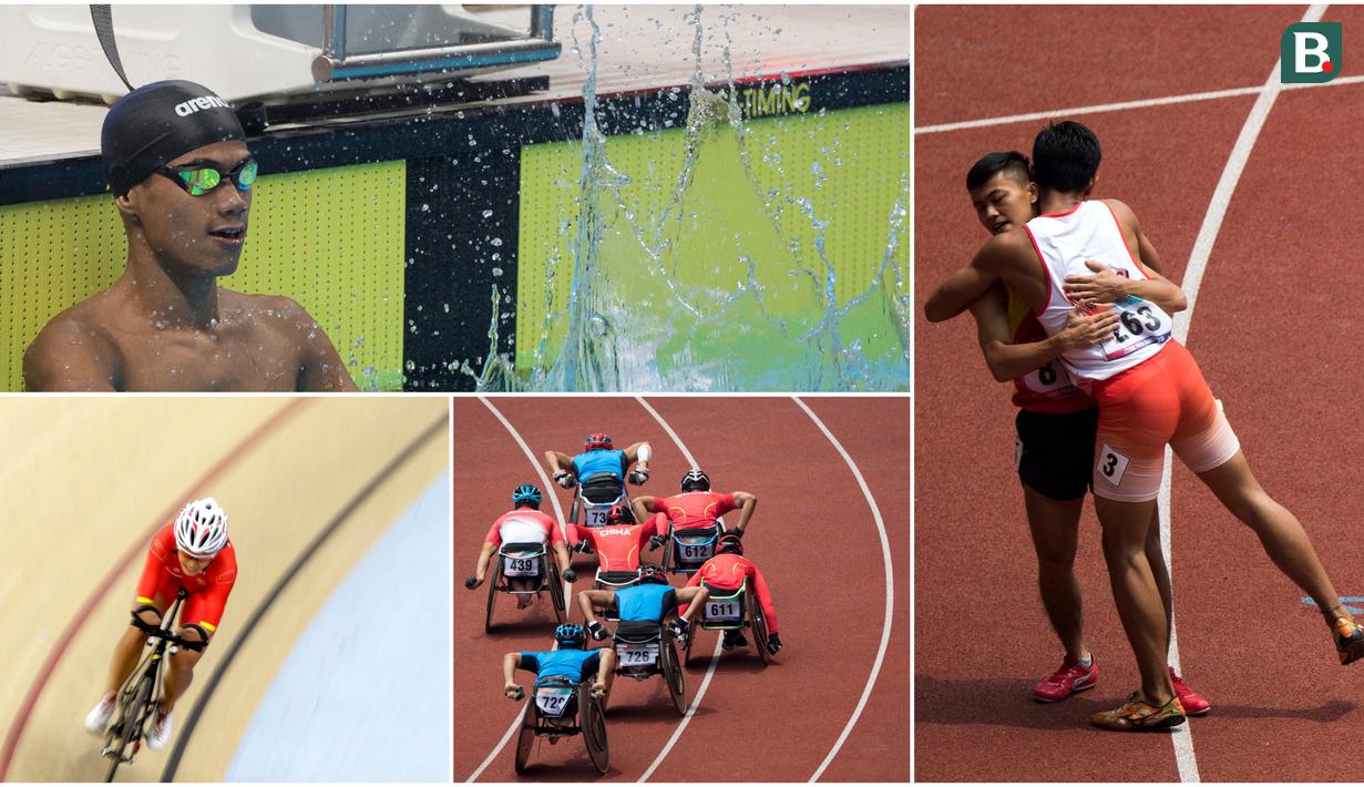 Momen Pilihan Asian Para Games 2018 Hari ke-6 diwarnai dengan selebrasi yang dilakukan Jendi Pangabean. Ada juga pertarungan cabang sepeda indoor yang mulai dipertandingkan. (Tim Bola.com)
